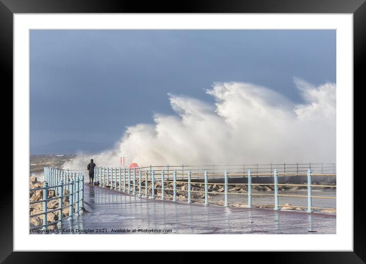 Dodging the Waves at Morecambe Framed Mounted Print by Keith Douglas