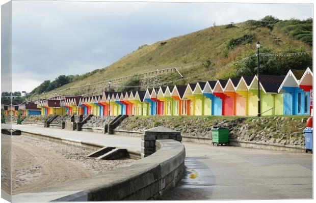  Scarborough Beach huts Canvas Print by Roy Hinchliffe