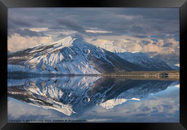 Stanton Mountain reflection, Montana Framed Print by Jim Cumming