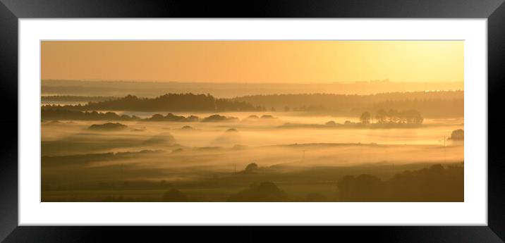Dorset Misty Vista Framed Mounted Print by David Neighbour