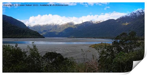 Haast Valley Panorama, New Zealand Print by Steven Ralser
