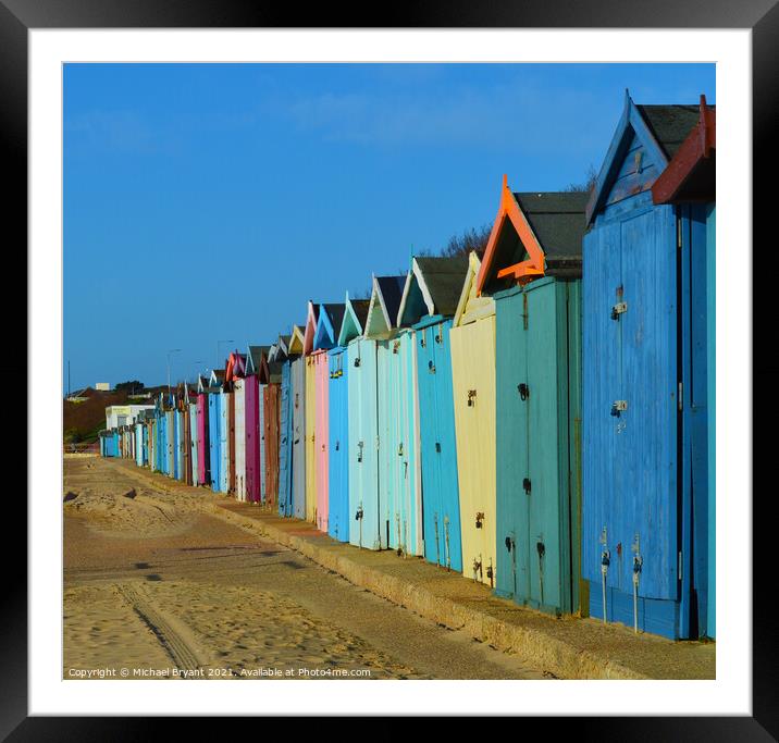 Beach huts,holland on sea,essex Framed Mounted Print by Michael bryant Tiptopimage