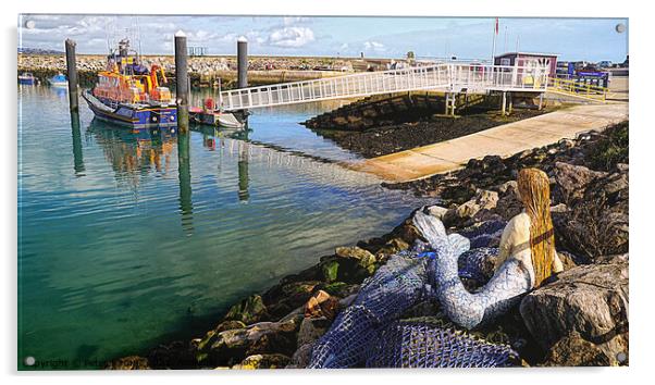 The Brixham Mermaid  Acrylic by Peter F Hunt