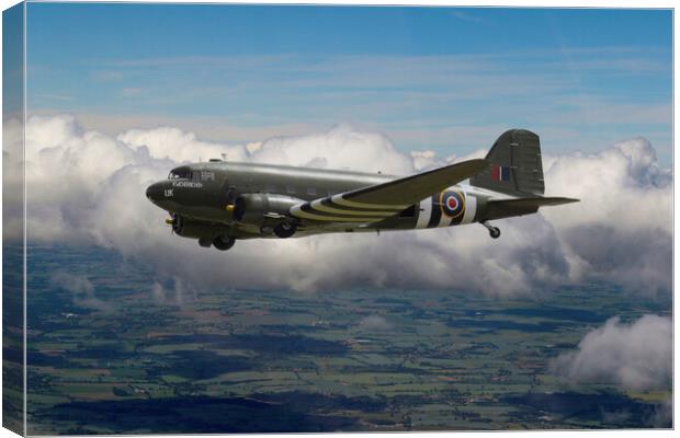 DC3 Over Norfolk Canvas Print by Oxon Images