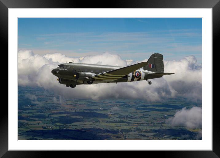 DC3 Over Norfolk Framed Mounted Print by Oxon Images
