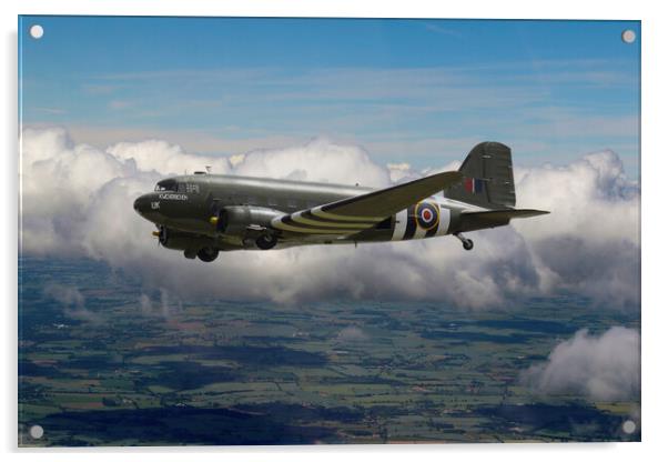 DC3 Over Norfolk Acrylic by Oxon Images