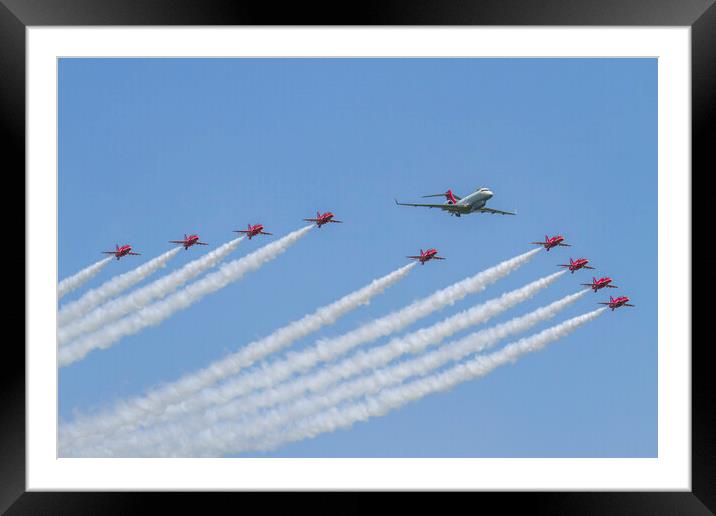 Red Arrows and Sentinel R1 Framed Mounted Print by Oxon Images