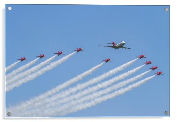 Red Arrows and Sentinel R1 Acrylic by Oxon Images
