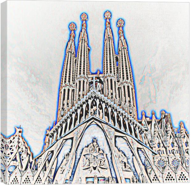 Sagrada Familia Daylight Abstract  Canvas Print by Glen Allen
