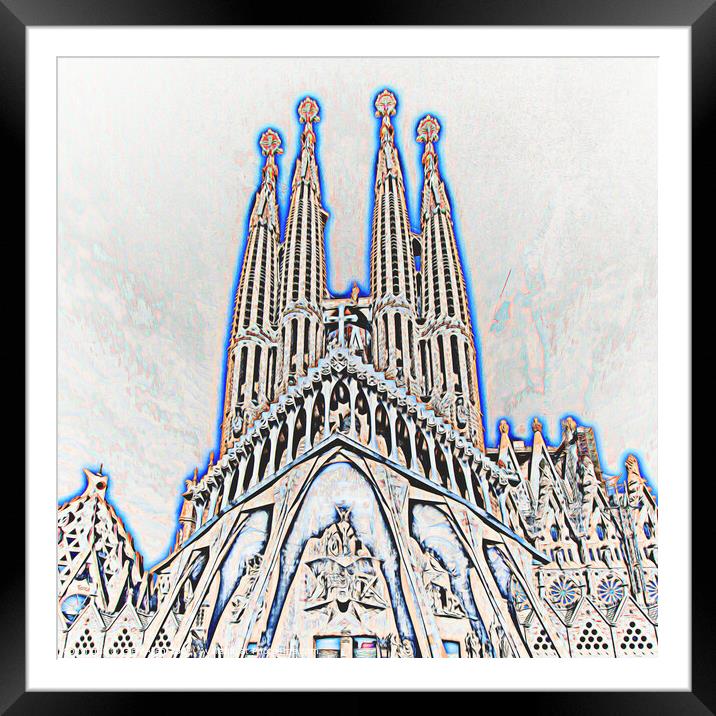 Sagrada Familia Daylight Abstract  Framed Mounted Print by Glen Allen