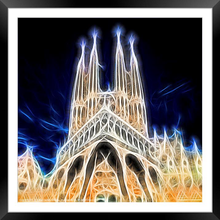 Sagrada Familia Twilight Abstract  Framed Mounted Print by Glen Allen