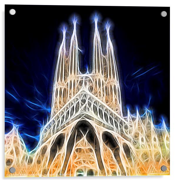 Sagrada Familia Twilight Abstract  Acrylic by Glen Allen