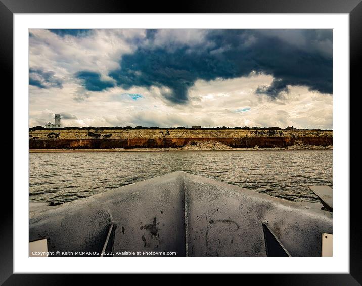 Hunstanton Beach & lighthouse from the sea Framed Mounted Print by Keith McManus