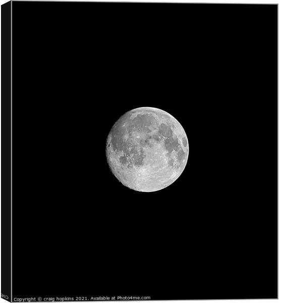 Almost full moon Canvas Print by craig hopkins