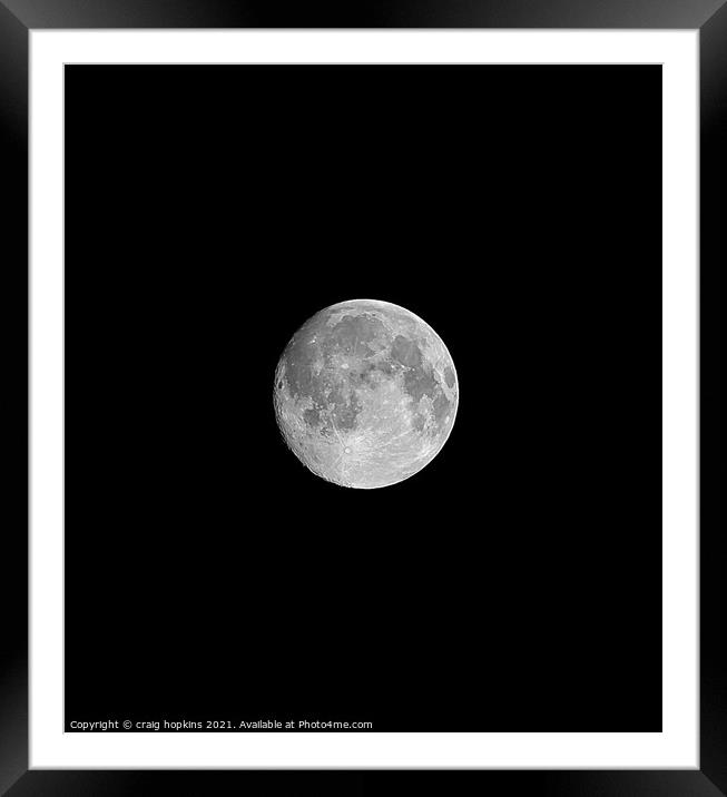 Almost full moon Framed Mounted Print by craig hopkins
