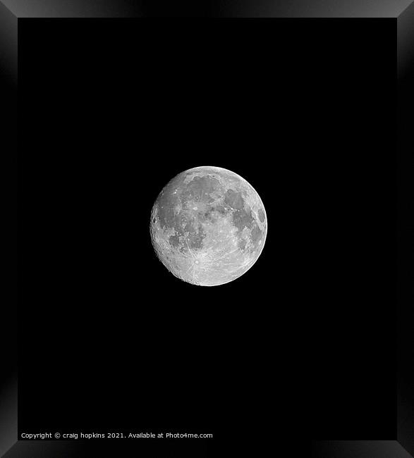 Almost full moon Framed Print by craig hopkins