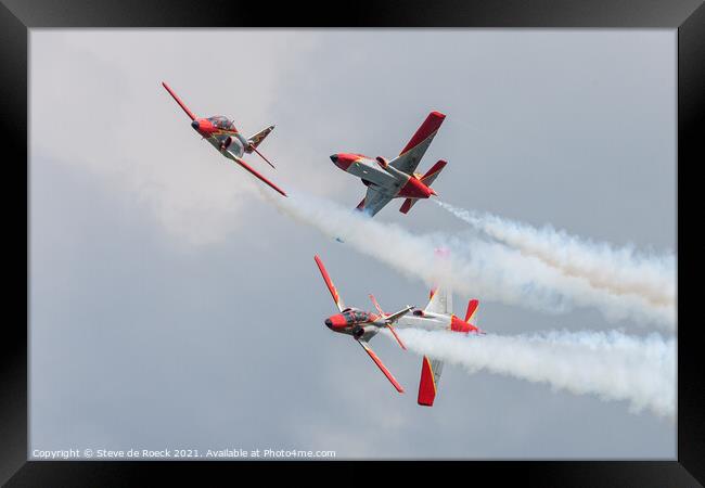 Patrulla Aguila Formation Aerobatics Team Break Framed Print by Steve de Roeck