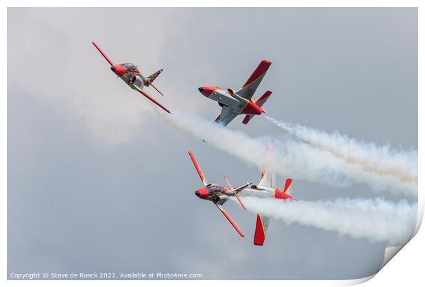 Patrulla Aguila Formation Aerobatics Team Break Print by Steve de Roeck