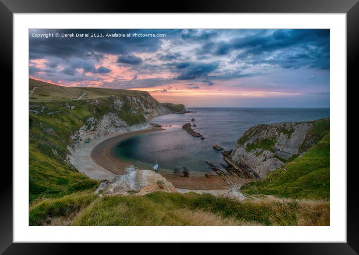 Colourful Sunrise at Man O'War Bay, #2, Dorset Framed Mounted Print by Derek Daniel