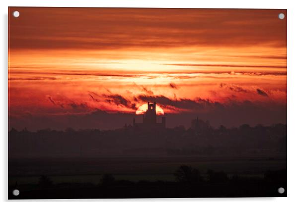 Dawn over Ely, 23rd February 2021 Acrylic by Andrew Sharpe