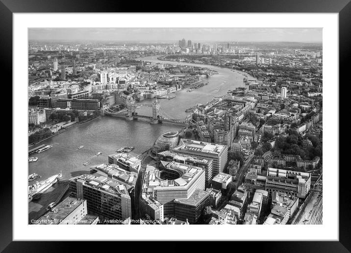 London City View Monochrome Framed Mounted Print by Diana Mower