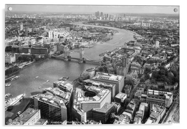 London City View Monochrome Acrylic by Diana Mower
