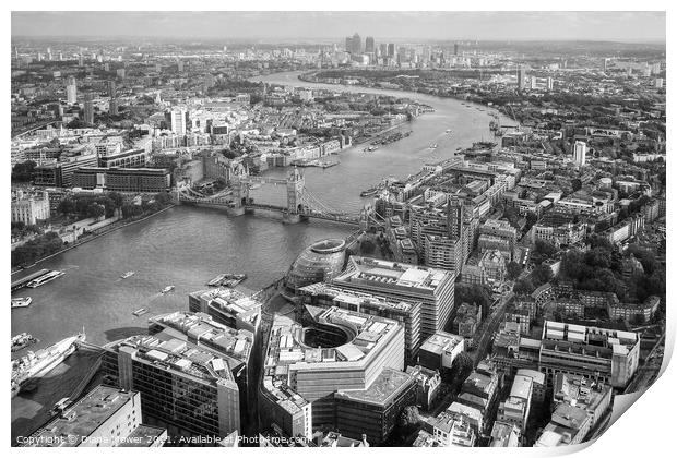 London City View Monochrome Print by Diana Mower