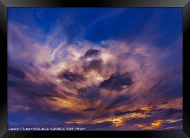 Clouds at Sunset Framed Print by Rory Hailes