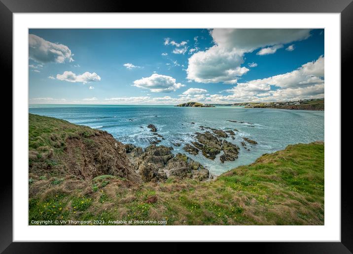 View to Burgh Island Framed Mounted Print by Viv Thompson