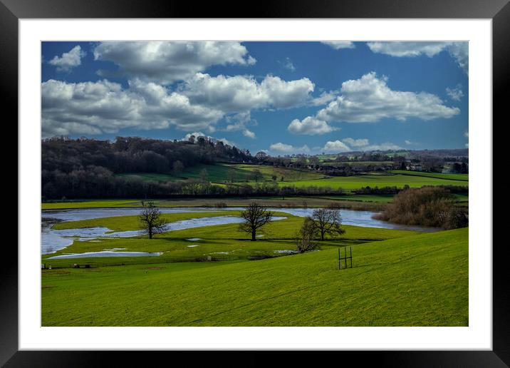 River Severn Meander at Buildwas in Shropshire Framed Mounted Print by simon alun hark