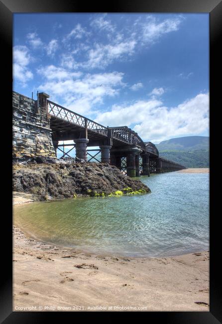 Barmouth Viaduct in Wales Framed Print by Philip Brown