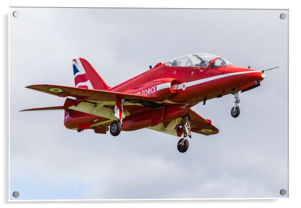 Red Arrow descends into Liverpool airport Acrylic by Jason Wells