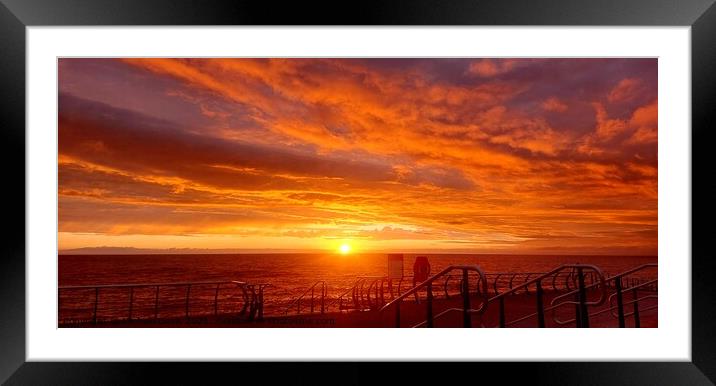 Cleveleys Promenade Sunset Framed Mounted Print by Michele Davis