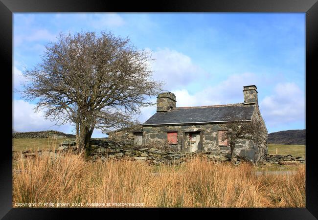 Derelict Cottage, Wales Framed Print by Philip Brown