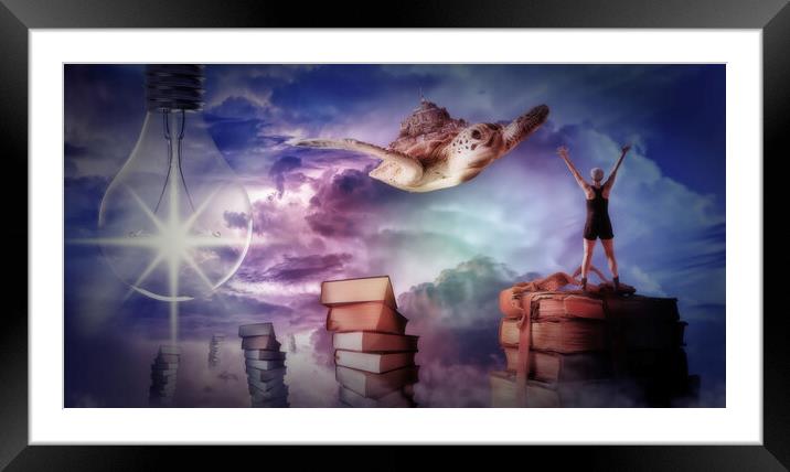 Imagination encircles the world Framed Mounted Print by Nathan Wright