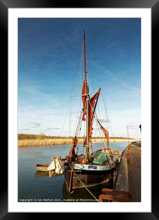 Maltings Barge Framed Mounted Print by Ian Merton