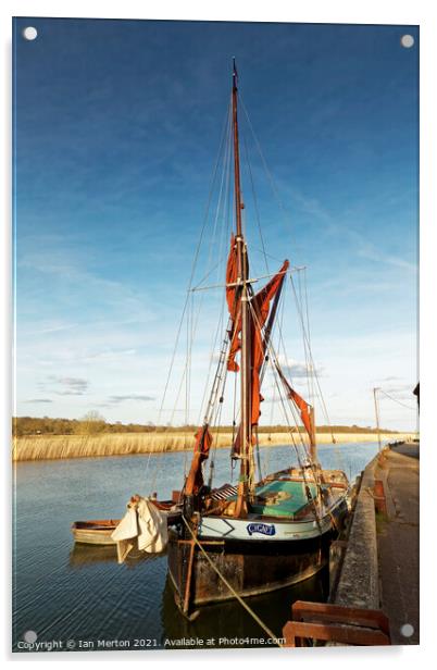 Maltings Barge Acrylic by Ian Merton