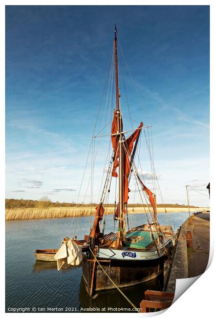 Maltings Barge Print by Ian Merton