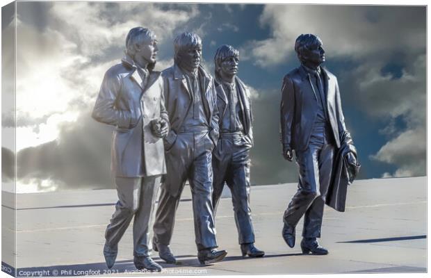 Beatles Statue Liverpool  Canvas Print by Phil Longfoot