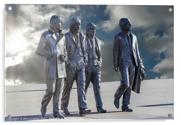 Beatles Statue Liverpool  Acrylic by Phil Longfoot