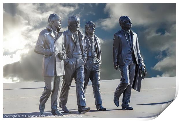 Beatles Statue Liverpool  Print by Phil Longfoot