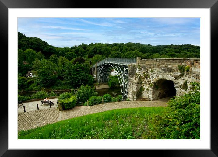  Ironbridge on the River Severn in Shropshire Framed Mounted Print by simon alun hark