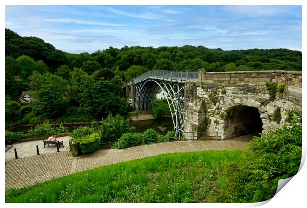  Ironbridge on the River Severn in Shropshire Print by simon alun hark