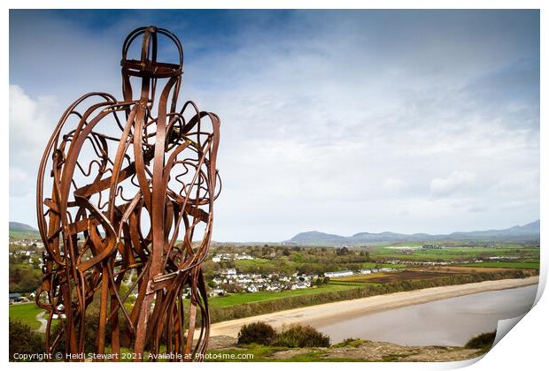Tin Man Sculpture of Llanbedrog in North Wales  Print by Heidi Stewart