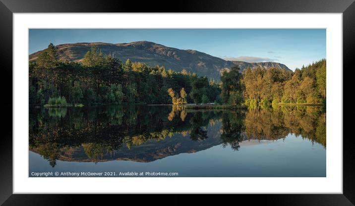 Glencoe Lochan Autumn Framed Mounted Print by Anthony McGeever
