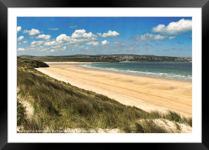 Hayle Beach and Towans Framed Mounted Print by Brian Pierce