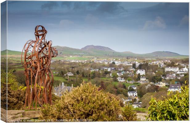 The Tin Man overlooks Llanbedrog in North Wales  Canvas Print by Heidi Stewart