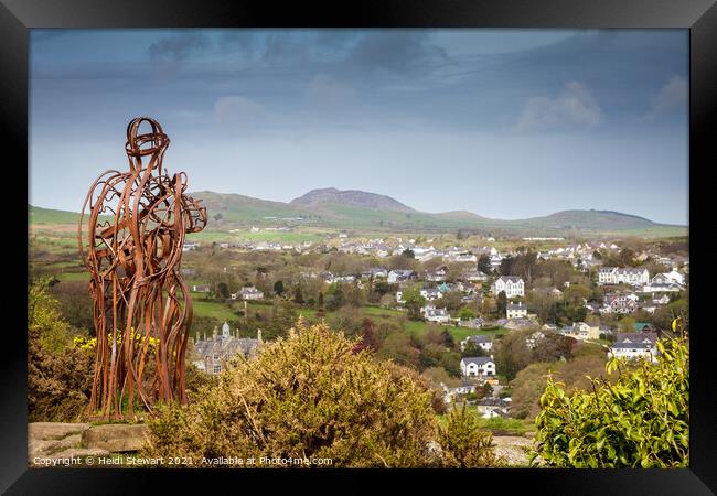 The Tin Man overlooks Llanbedrog in North Wales  Framed Print by Heidi Stewart