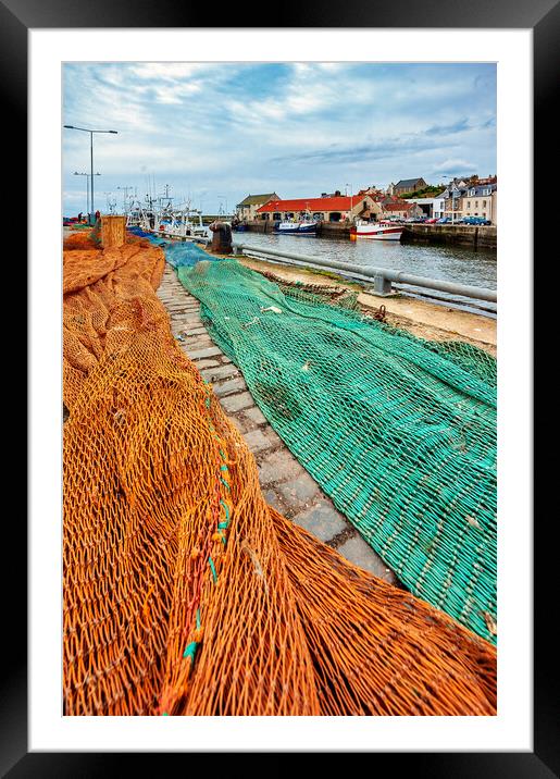 Fishing Nets, Scotland, UK Framed Mounted Print by Mark Llewellyn