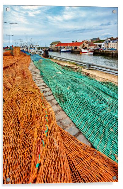 Fishing Nets, Scotland, UK Acrylic by Mark Llewellyn